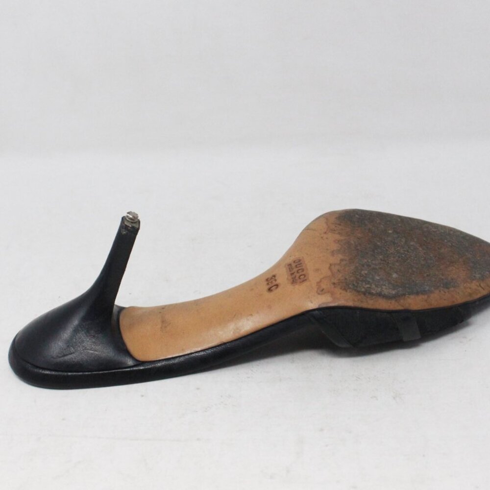 Gucci #82LVPX Horsebit Canvas Heels Size 39 - Picture 7 of 8